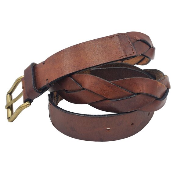 WILL Men's Size 40 Brown Leather Braided Woven Belt Adler Family Co Oregon 60157 - Picture 2 of 10